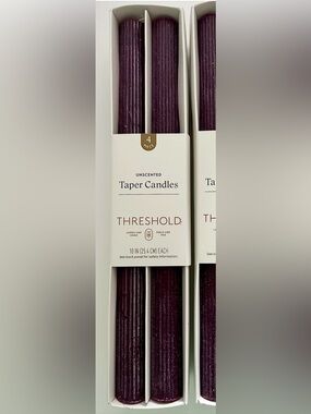 10in Tapered Candles Deep Purple- Threshold with Studio McGee 4-pack NEW